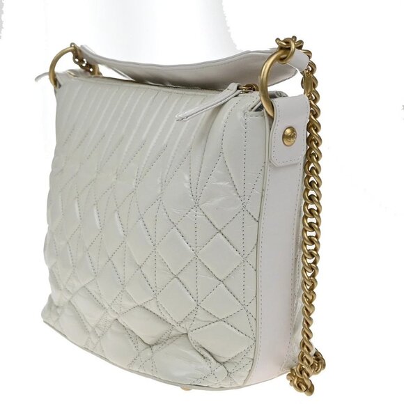 CHANEL CC Logo 2Way Glazed Shoulder Bag Leather White 620RF580 - Picture 4 of 15